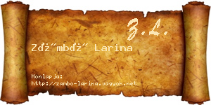 Zámbó Larina névjegykártya